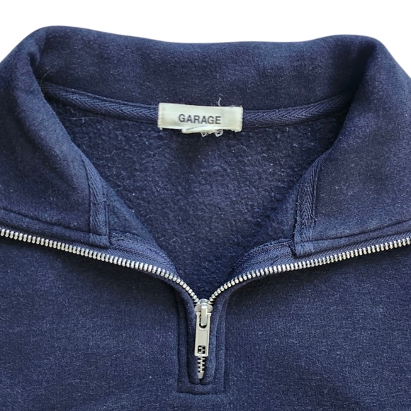 Garage Cropped Oversized Half-zip Sweater In An Xs - Picture 2 of 3